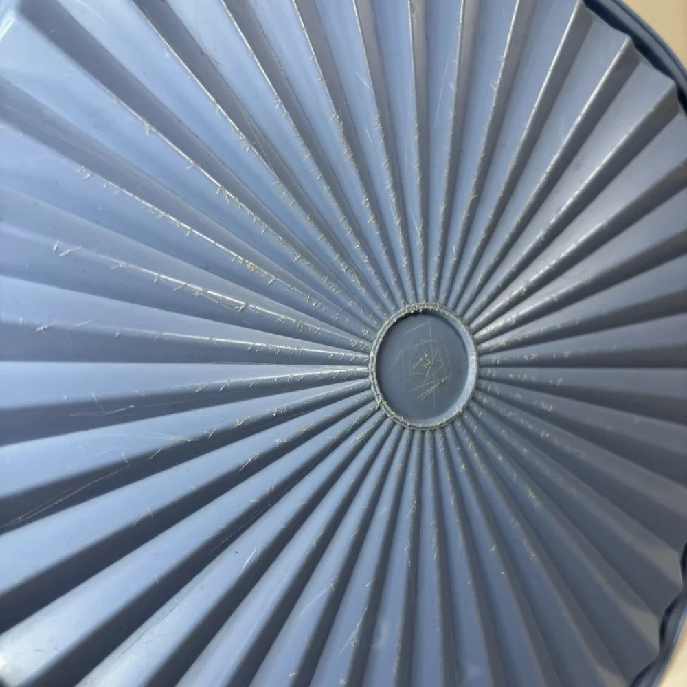 Vintage 70s Yellow Blue Square Tupperware Sunburst Lid 8